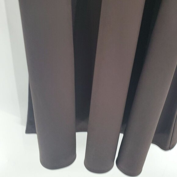 Express Womens Long Bell Sleeve Surplice Ruffle Dress Sz 5/6 Brown Midi V-Neck - Picture 6 of 14